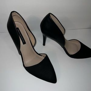 French connection black suede and leather stilettos women’s size 10